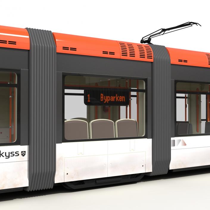 3D Light Rail Train Bybanen Rigged