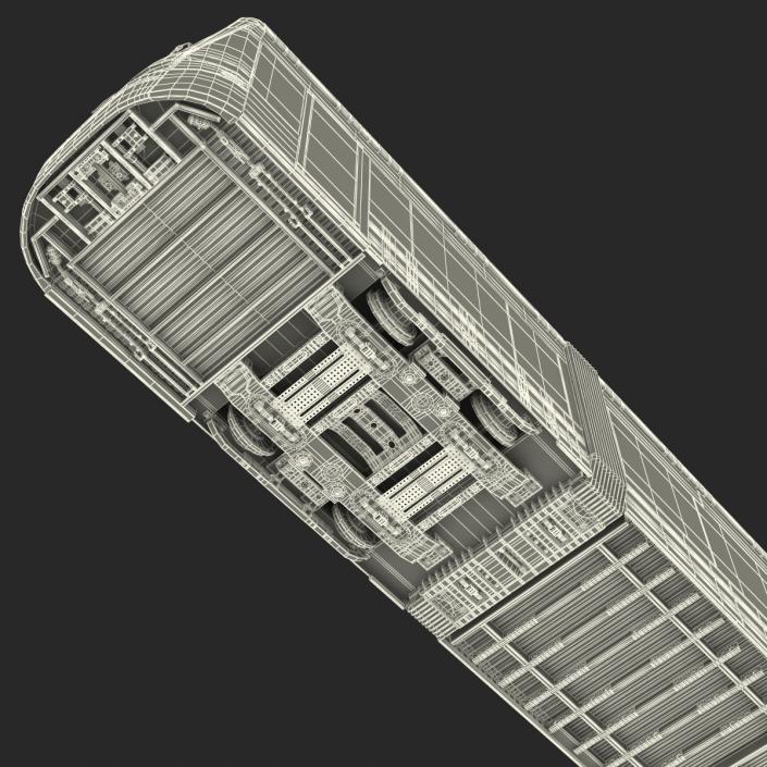 3D Light Rail Train Bybanen Rigged