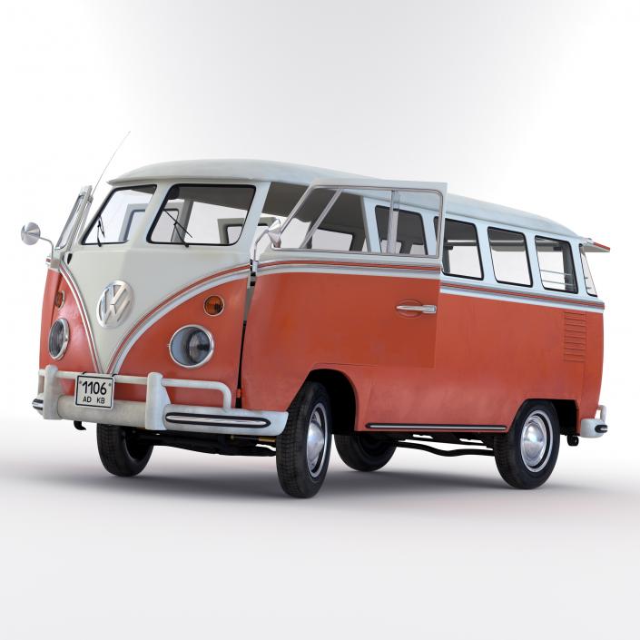 3D model Volkswagen Type 2 Brown Rigged