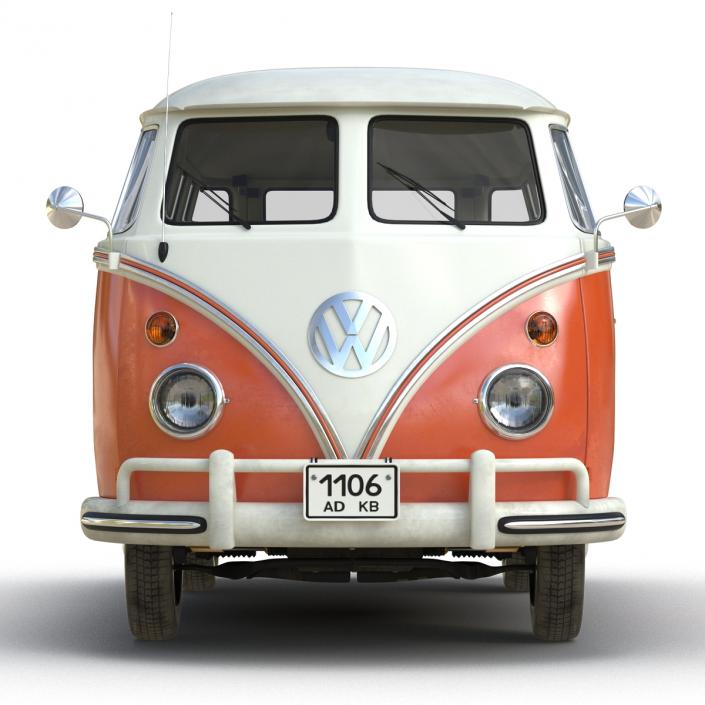 3D model Volkswagen Type 2 Brown Rigged