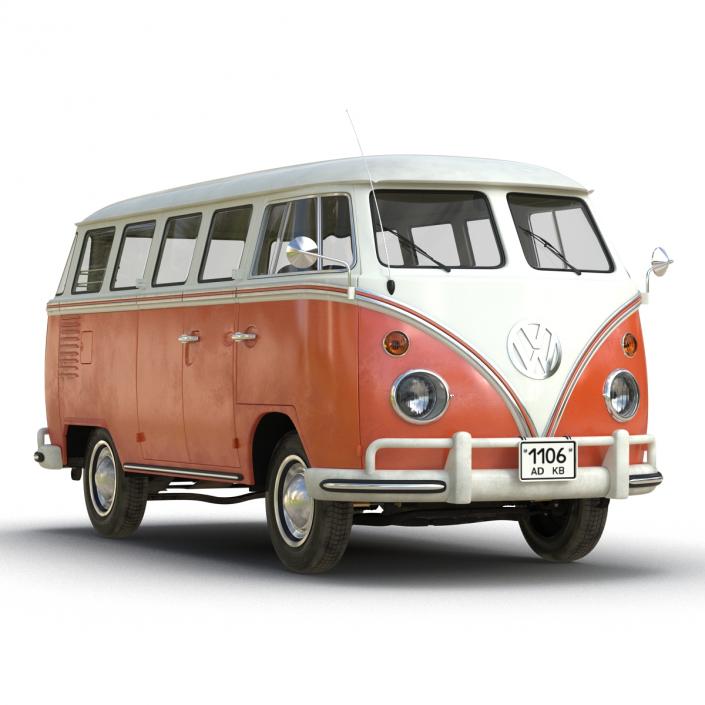 3D model Volkswagen Type 2 Brown Rigged