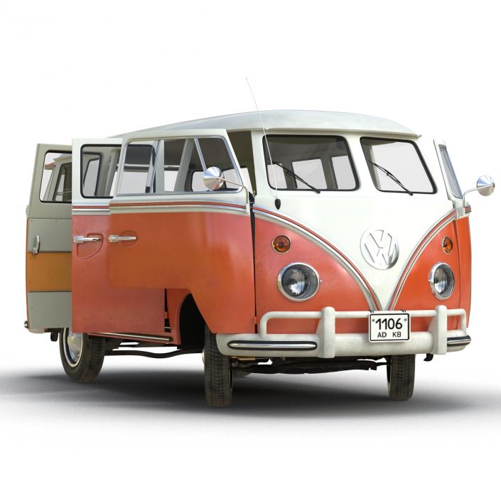 3D model Volkswagen Type 2 Brown Rigged