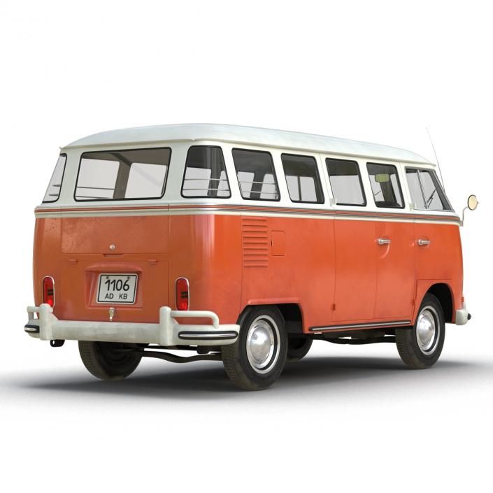 3D model Volkswagen Type 2 Brown Rigged