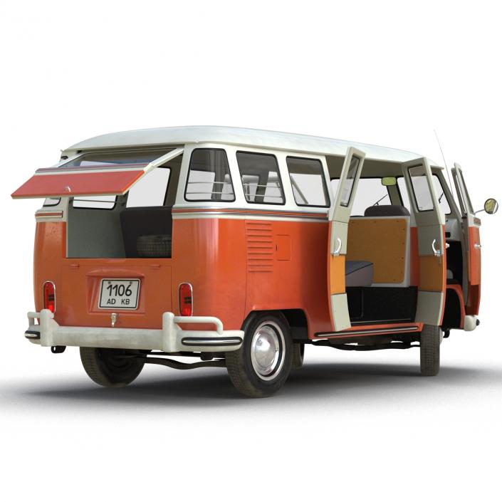 3D model Volkswagen Type 2 Brown Rigged