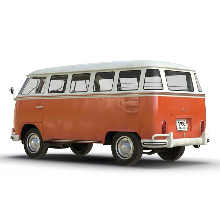 3D model Volkswagen Type 2 Brown Rigged