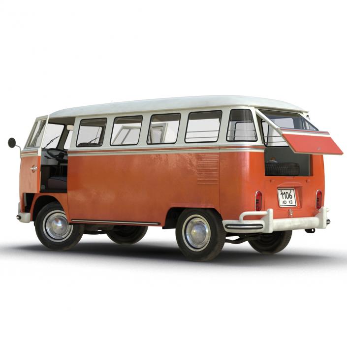 3D model Volkswagen Type 2 Brown Rigged