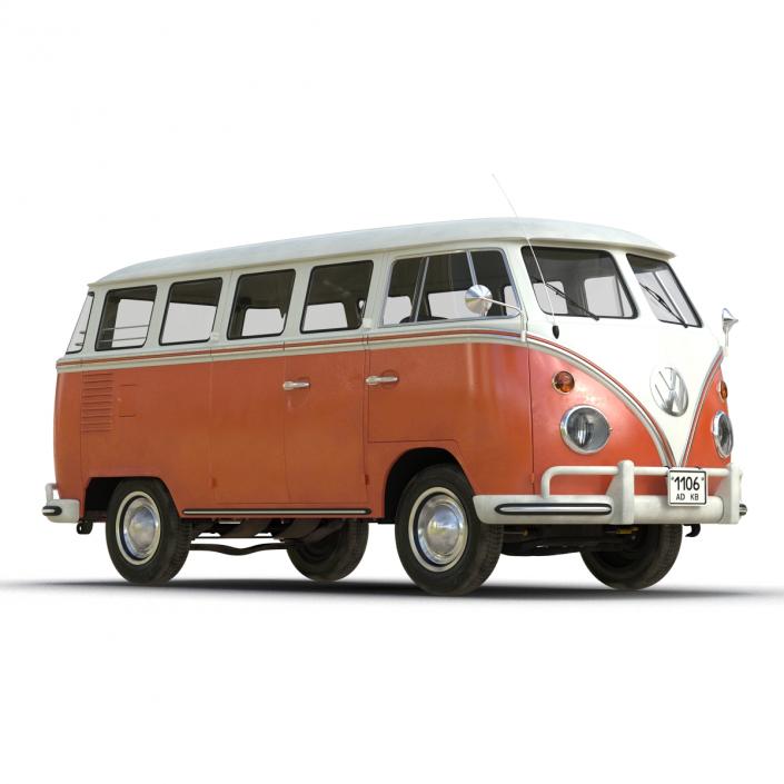 3D model Volkswagen Type 2 Brown Rigged