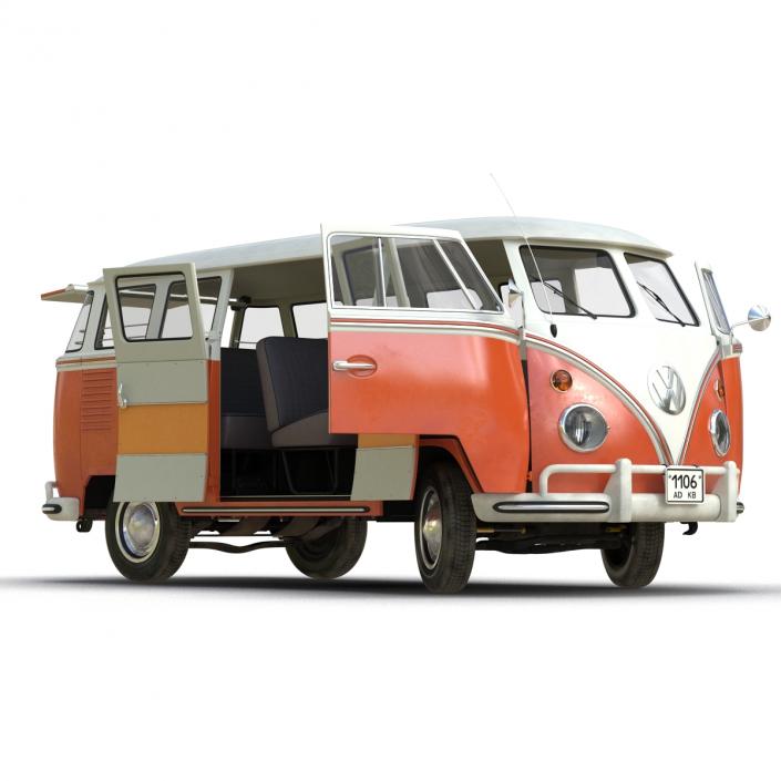 3D model Volkswagen Type 2 Brown Rigged