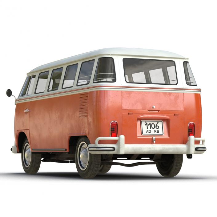 3D model Volkswagen Type 2 Brown Rigged