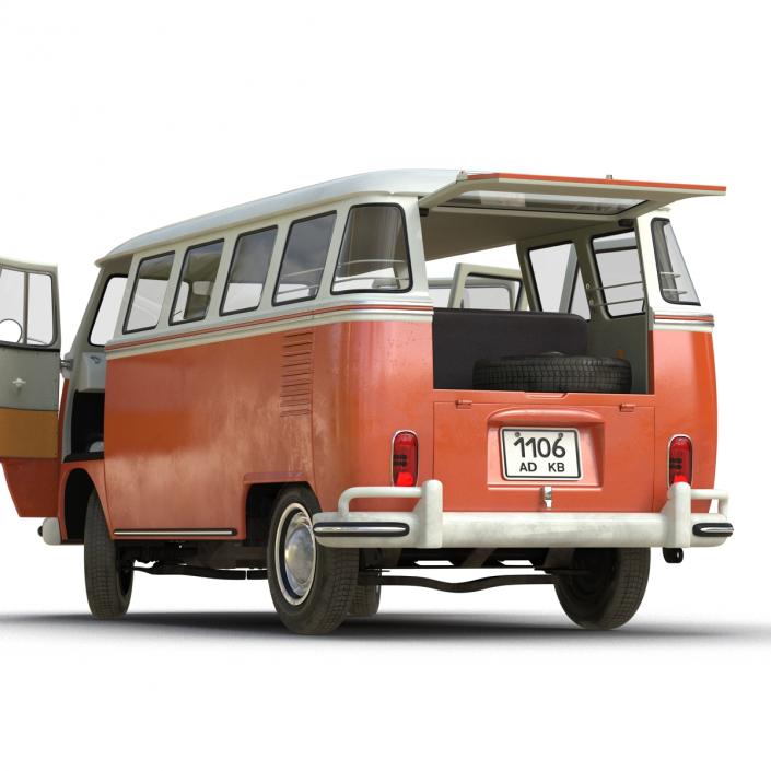 3D model Volkswagen Type 2 Brown Rigged