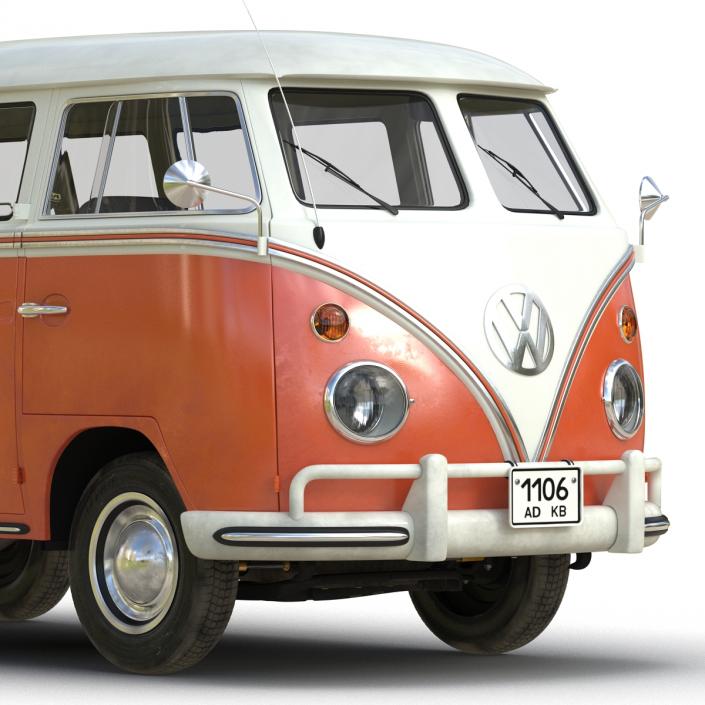 3D model Volkswagen Type 2 Brown Rigged