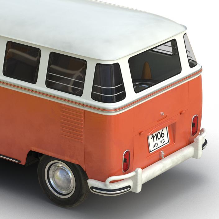 3D model Volkswagen Type 2 Brown Rigged