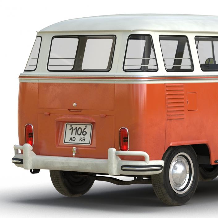 3D model Volkswagen Type 2 Brown Rigged