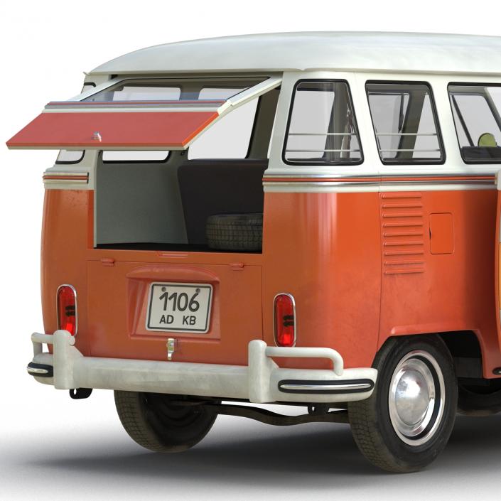 3D model Volkswagen Type 2 Brown Rigged