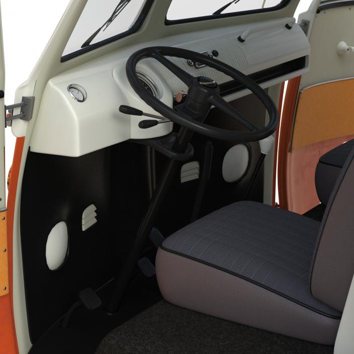 3D model Volkswagen Type 2 Brown Rigged