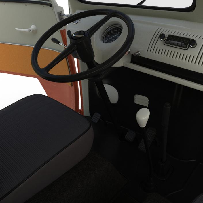 3D model Volkswagen Type 2 Brown Rigged