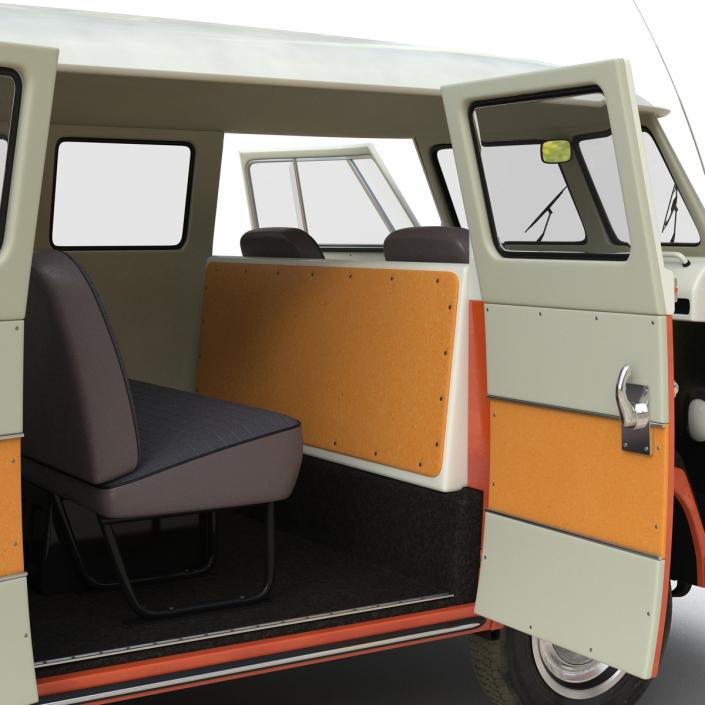 3D model Volkswagen Type 2 Brown Rigged