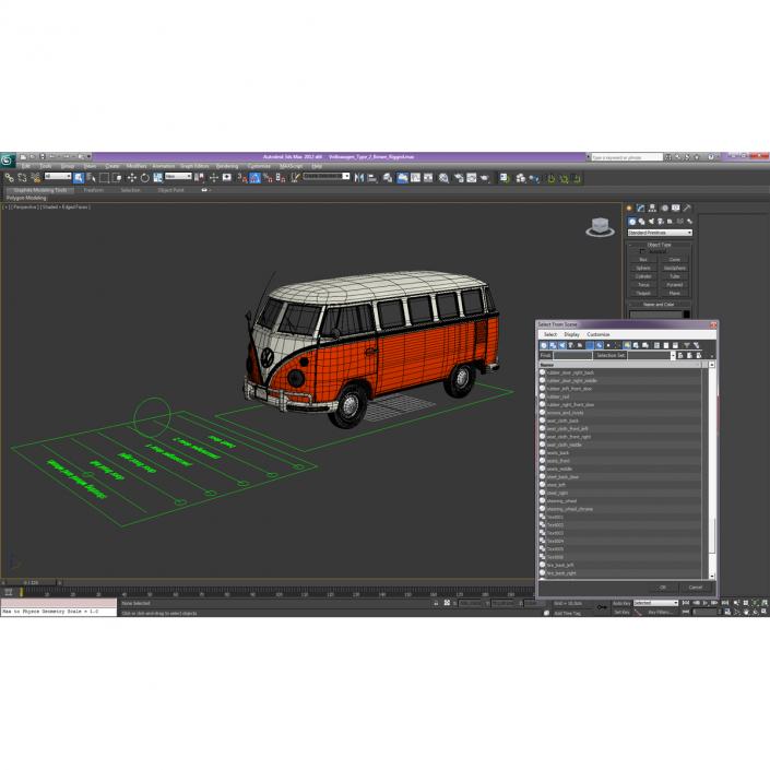 3D model Volkswagen Type 2 Brown Rigged