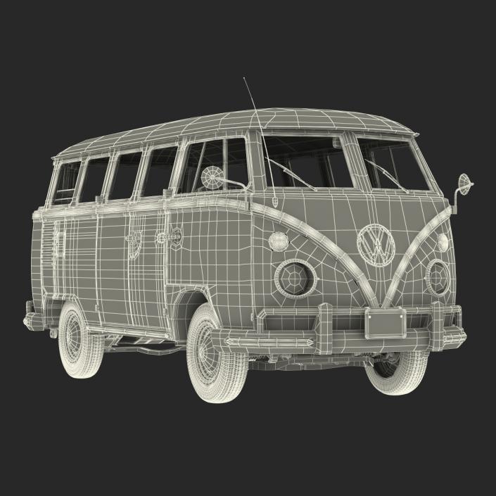 3D model Volkswagen Type 2 Brown Rigged