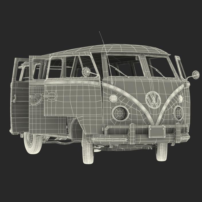 3D model Volkswagen Type 2 Brown Rigged