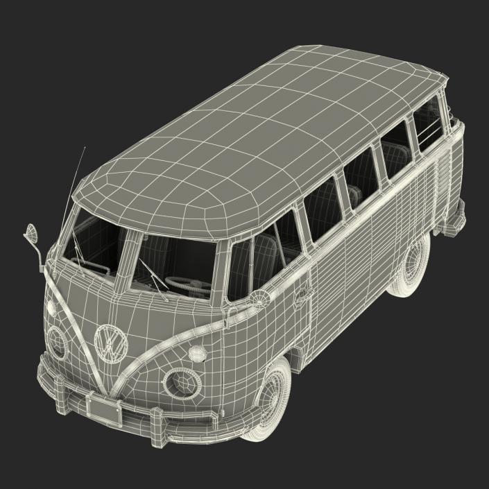 3D model Volkswagen Type 2 Brown Rigged