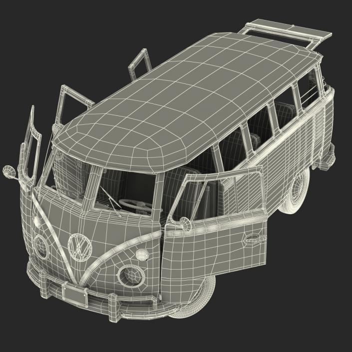 3D model Volkswagen Type 2 Brown Rigged