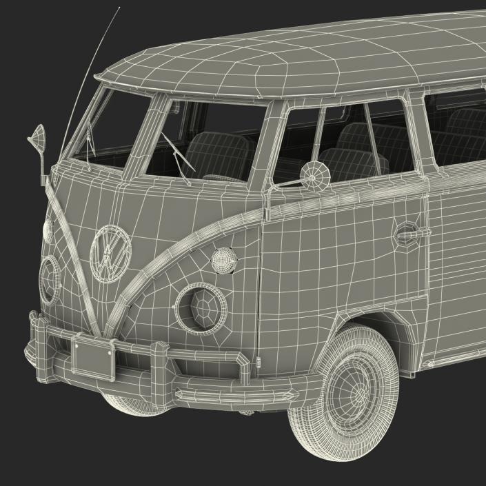 3D model Volkswagen Type 2 Brown Rigged