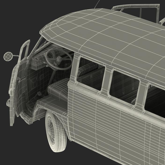 3D model Volkswagen Type 2 Brown Rigged