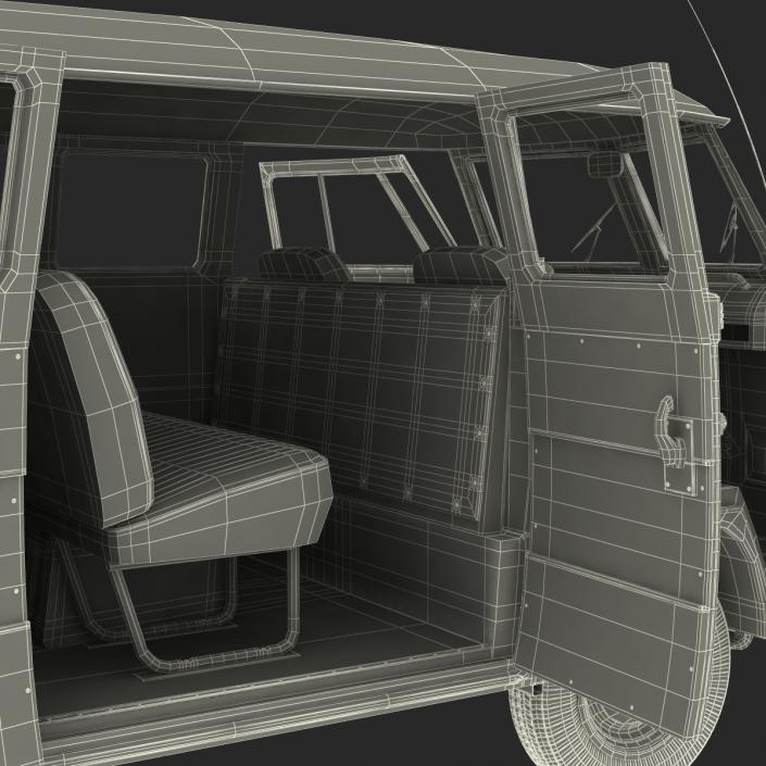 3D model Volkswagen Type 2 Brown Rigged