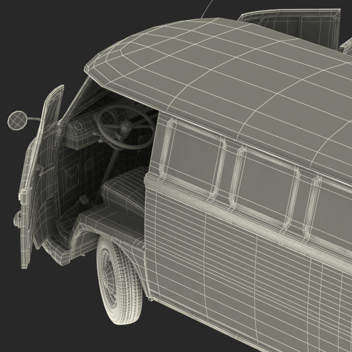 Volkswagen Type 2 Brown Simple Interior 3D model