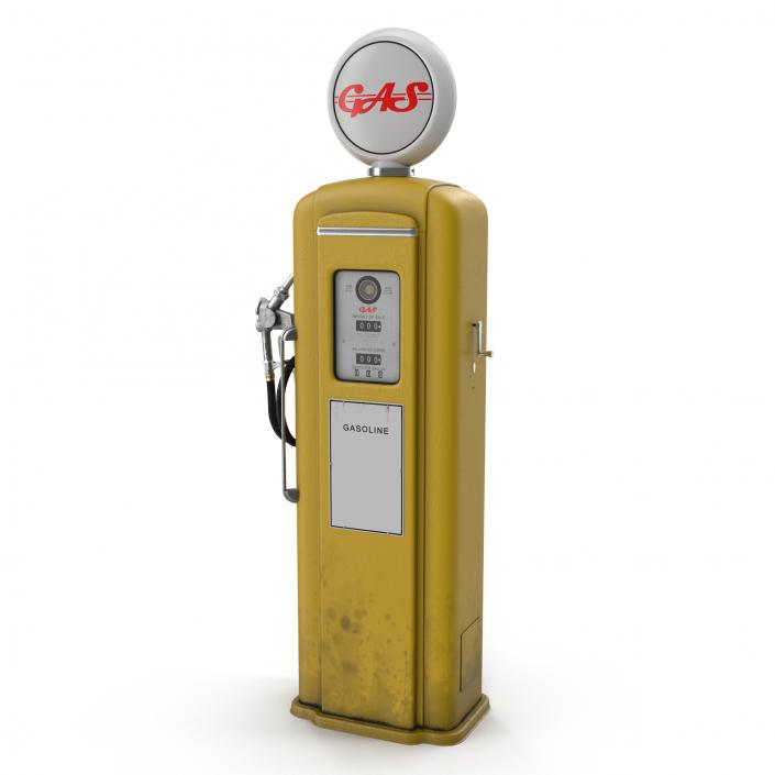 3D Retro Gas Pump Yellow