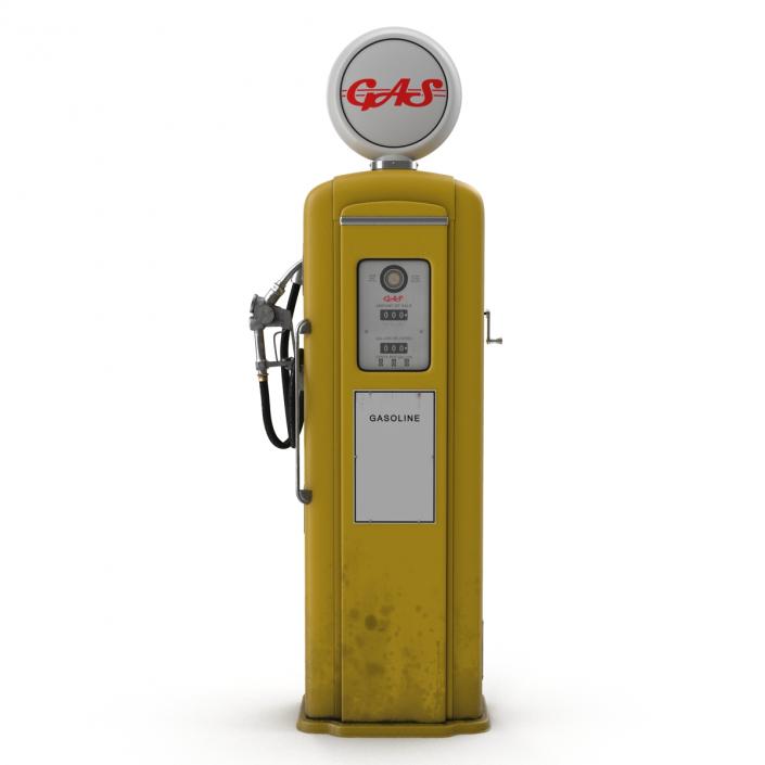 3D Retro Gas Pump Yellow