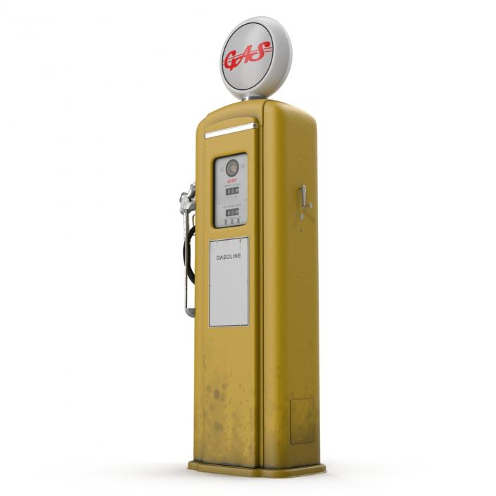 3D Retro Gas Pump Yellow