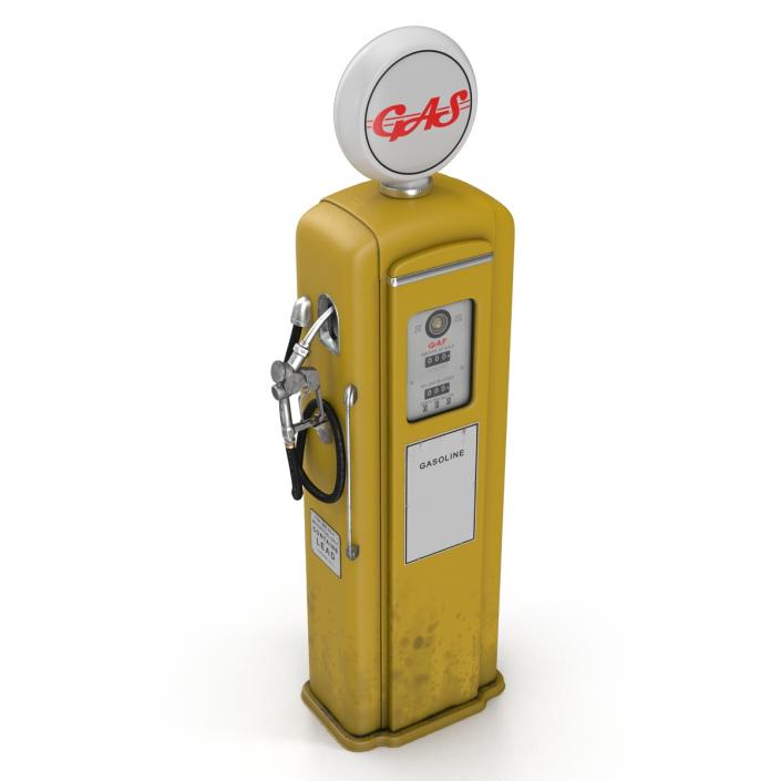 3D Retro Gas Pump Yellow