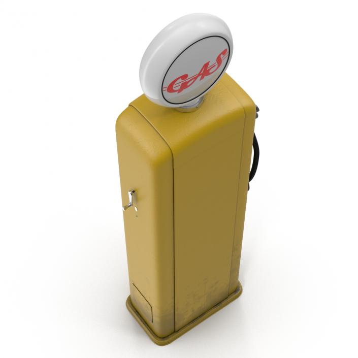 3D Retro Gas Pump Yellow