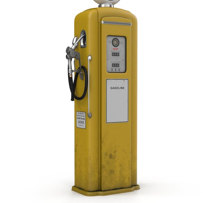 3D Retro Gas Pump Yellow