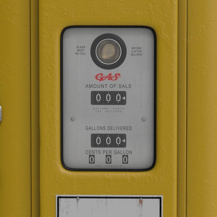 3D Retro Gas Pump Yellow