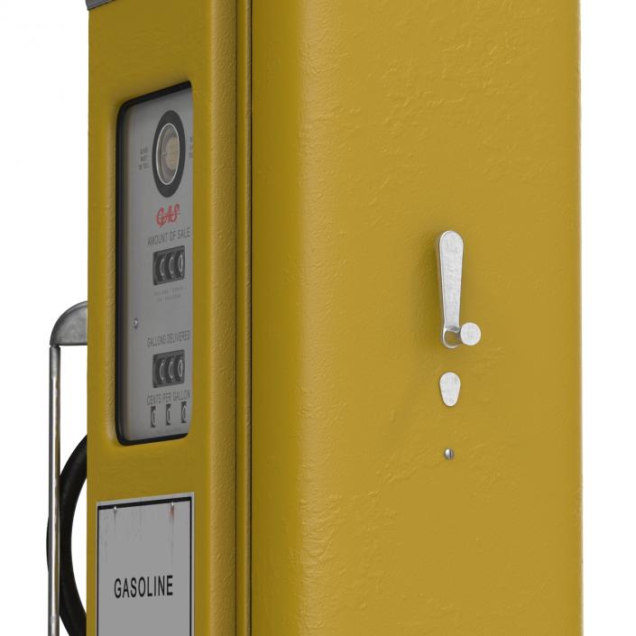 3D Retro Gas Pump Yellow