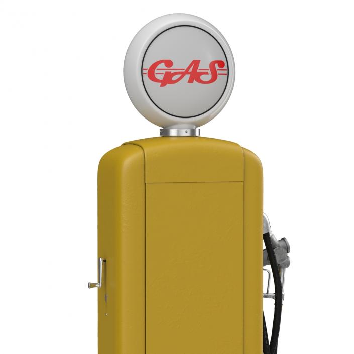 3D Retro Gas Pump Yellow