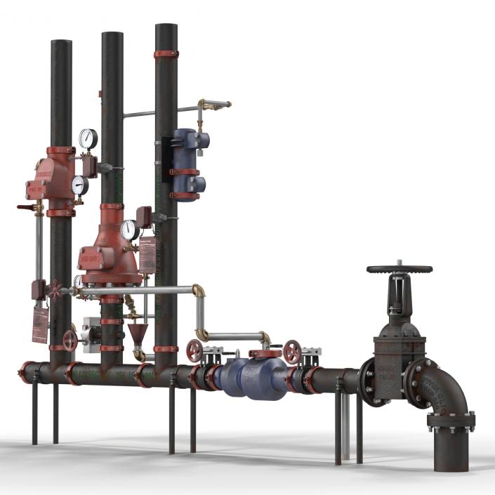 3D Industrial Pipes 2 model