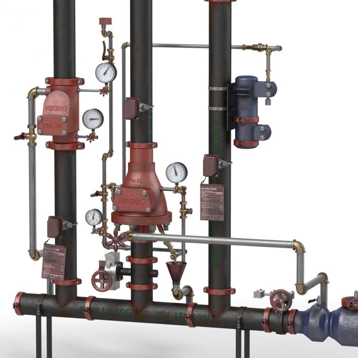 3D Industrial Pipes 2 model