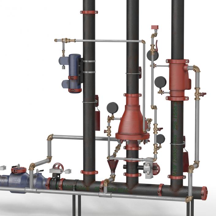 3D Industrial Pipes 2 model