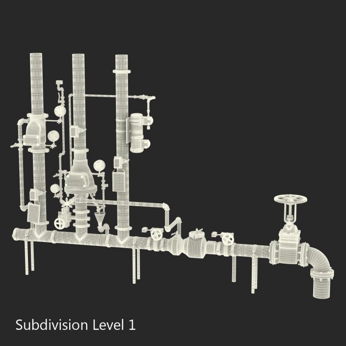 3D Industrial Pipes 2 model