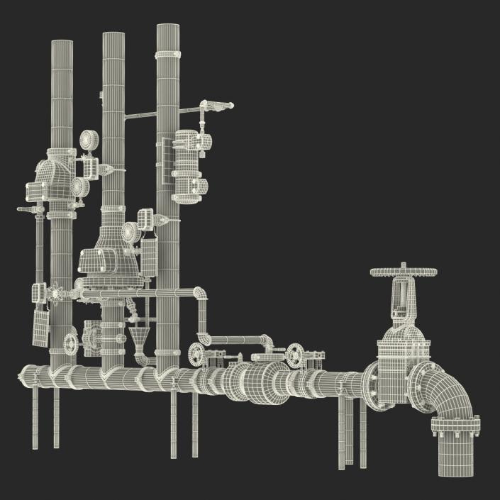 3D Industrial Pipes 2 model