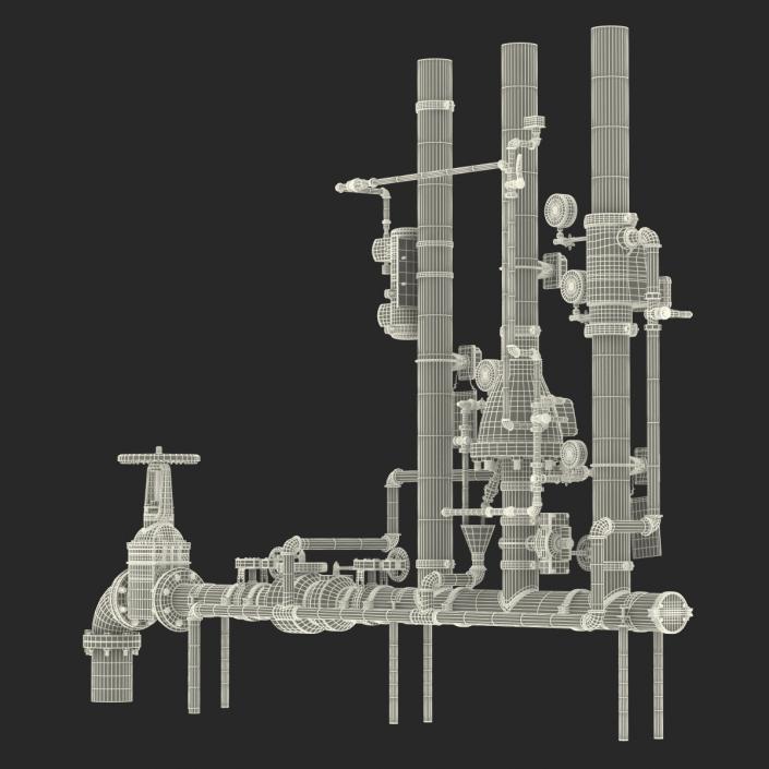 3D Industrial Pipes 2 model