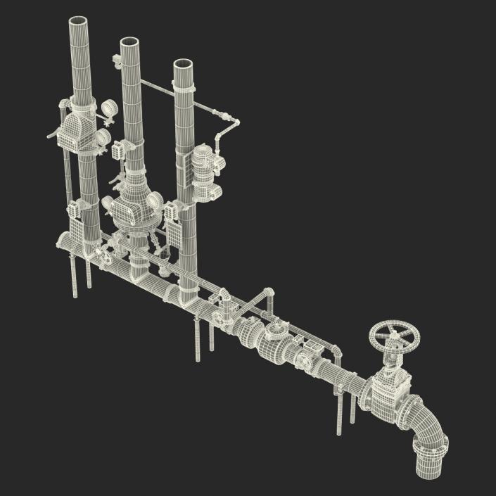 3D Industrial Pipes 2 model