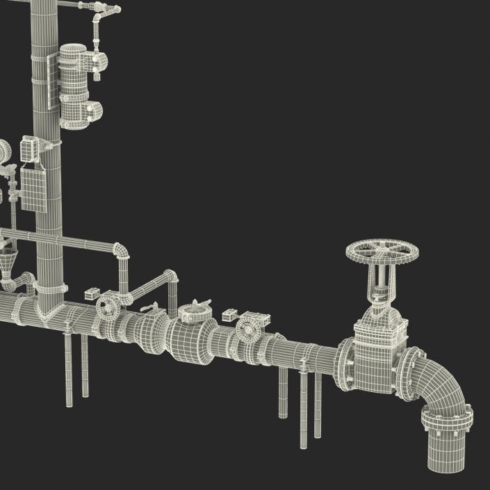 3D Industrial Pipes 2 model