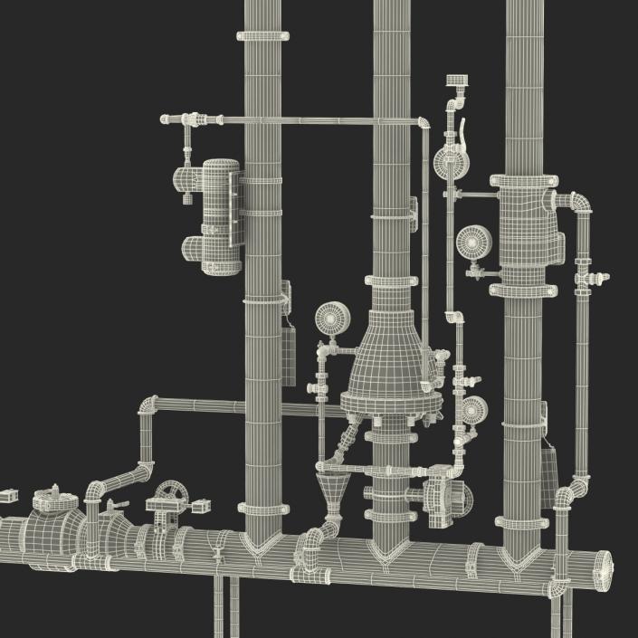 3D Industrial Pipes 2 model