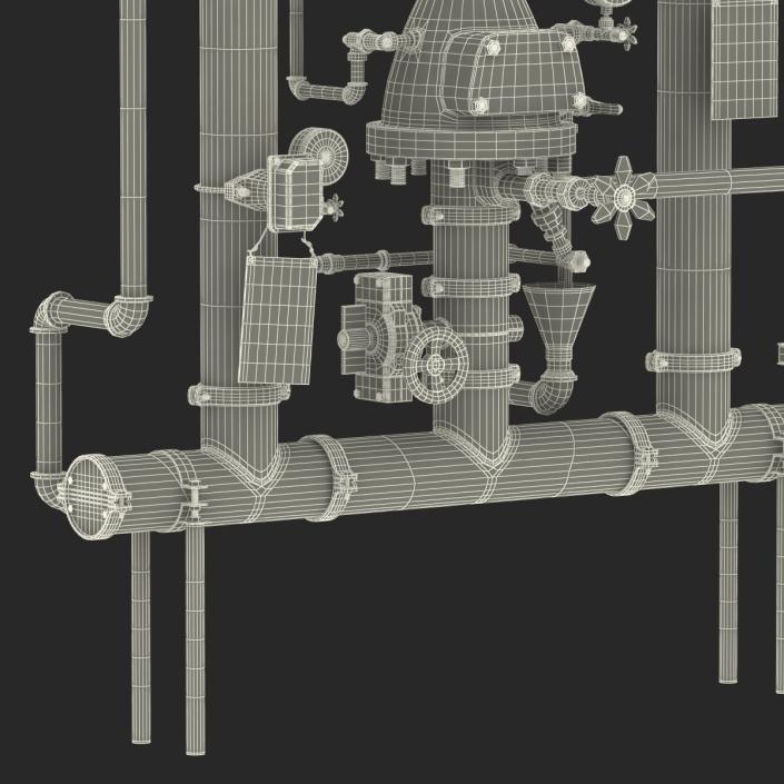 3D Industrial Pipes 2 model