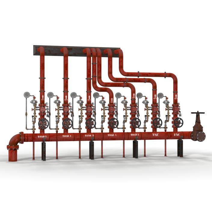 3D Industrial Pipes 3 model